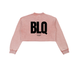 Shiny Bubble Gum Santa  Cropped Sweatshirt