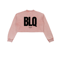 Shiny Bubble Gum Santa  Cropped Sweatshirt