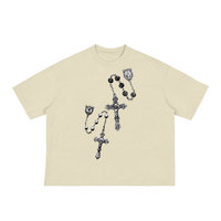 BLACK ROSARY BOXY TEE
