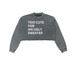 Snow Washed Raw Edge Cropped Sweatshirt