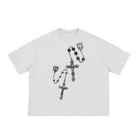 BLACK ROSARY BOXY TEE