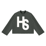 Unisex Mock Neck Raw Edge Boxy Sweatshirt