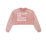 Snow Washed Raw Edge Cropped Sweatshirt