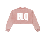 Snow Washed Raw Edge Cropped Sweatshirt