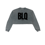 Shiny Bubble Gum Santa  Cropped Sweatshirt