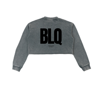 Shiny Bubble Gum Santa  Cropped Sweatshirt