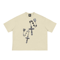 BLACK ROSARY BOXY TEE