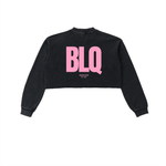 Pink Disco Santa Crop Sweatshirt