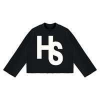 Unisex Mock Neck Raw Edge Boxy Sweatshirt