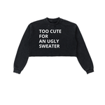 Snow Washed Raw Edge Cropped Sweatshirt