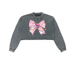 Pink Bow Cropped Sweatshirt