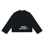 Unisex Mock Neck Raw Edge Boxy Sweatshirt