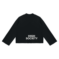 Unisex Mock Neck Raw Edge Boxy Sweatshirt
